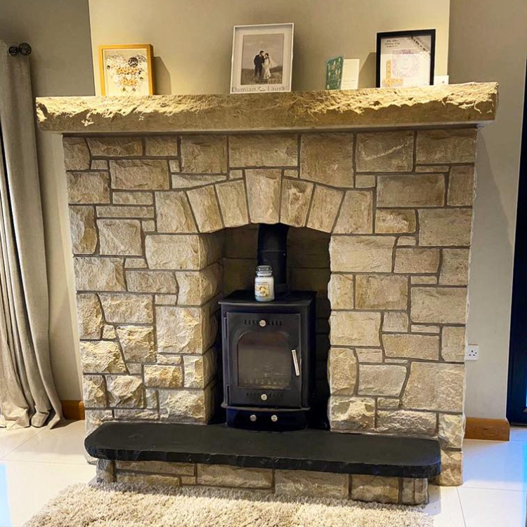 Custom built stone fireplace Northern Ireland